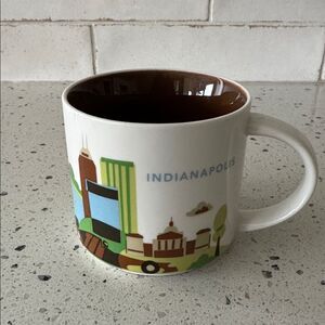 Starbucks You Are Here Collection 2015 INDIANAPOLIS Mug Brown Interior 14oz NWOT